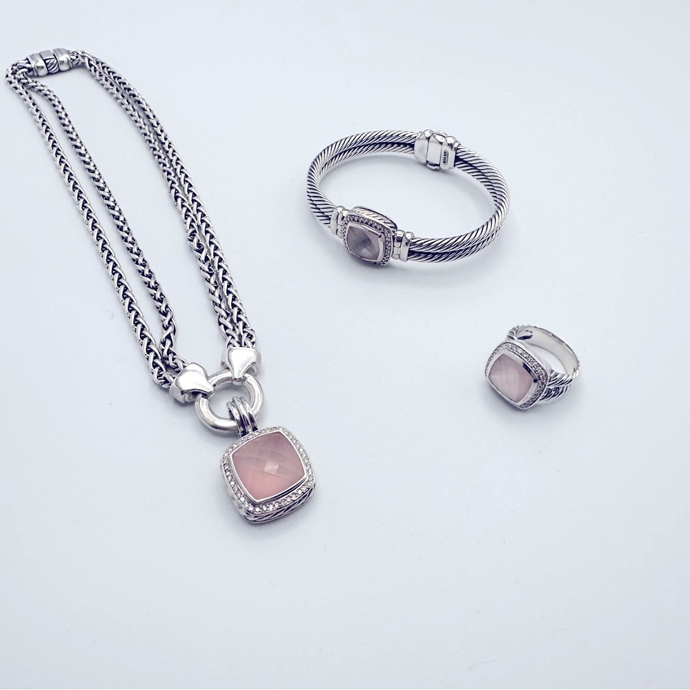 Vintage David Yurman rose quartz set! - Picture 5 of 10